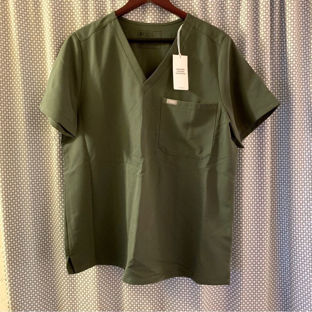 NWT Figs Moss Catarina One-Pocket Scrub Top X-Large